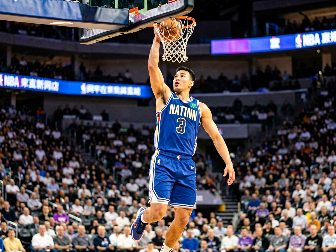 77体育篮球赛事，NBA比赛中球员扣篮瞬间